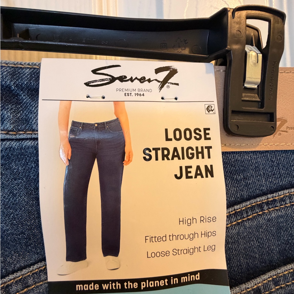 Seven7 Loose Straight Jeans In Dark Blue Wash